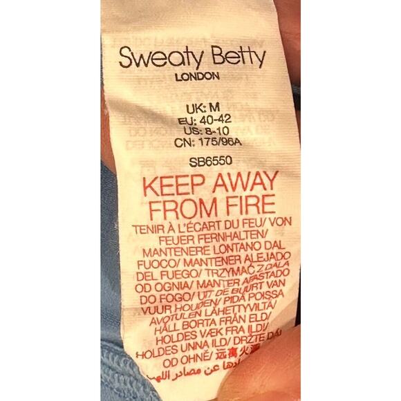 Sweaty Betty Tank Top Women's M Blue Double Time Layered Workout Flare Gym Top - Picture 8 of 8